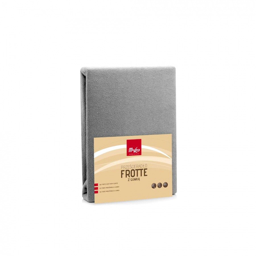 Fl1 PRZEŚCIERADŁO FROTTE Z GUMKĄ 220x200CM SZARY 80A-PRZ-F220SZ