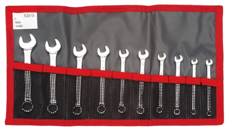 FACOM Zestaw 10 kluczy oczkowo-płaskich krótkich 39.JE10T 39.JE10T