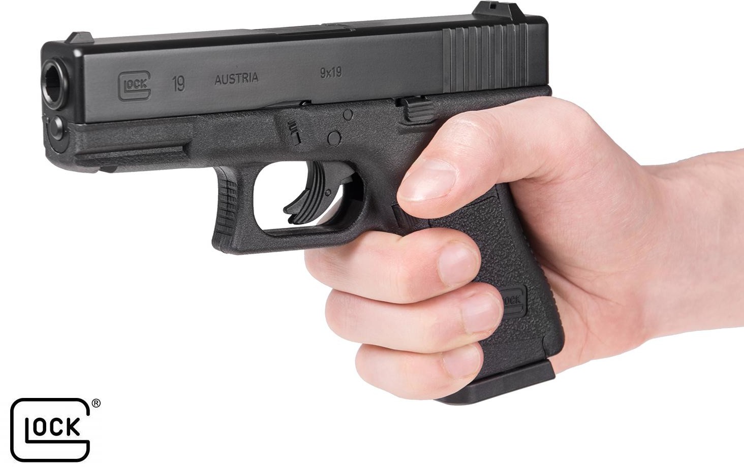 Umarex Walther Licencjonowany Glock-19 na Kule Gumowe Kompozytowe i Aluminiowe 6mm napęd Co2) 400045467156