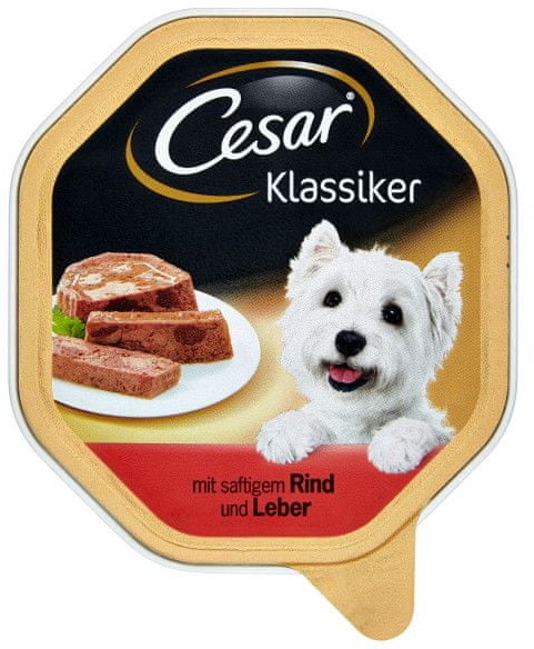 Cesar mokra karma dla psa z wołowiną i wątróbką 14 x 150g