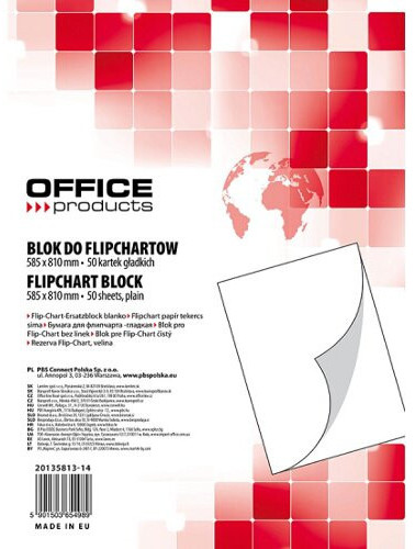 Office Products Blok do flipcharta 58,5x81cm 50 kartek gładki 20135813-14