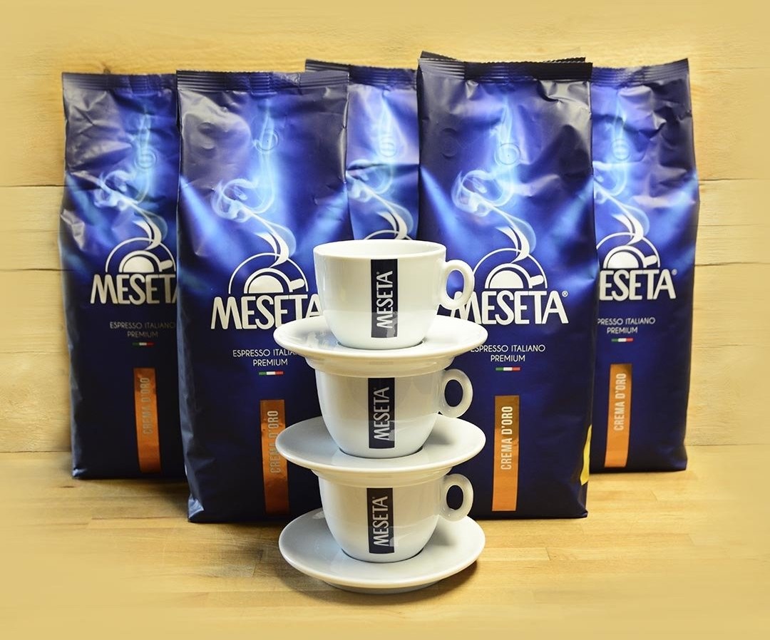 Meseta Zestaw 5kg kawy CREMA D'ORO + 3 filiżanki CAPPUCCINO w gratisie 1710-uniw