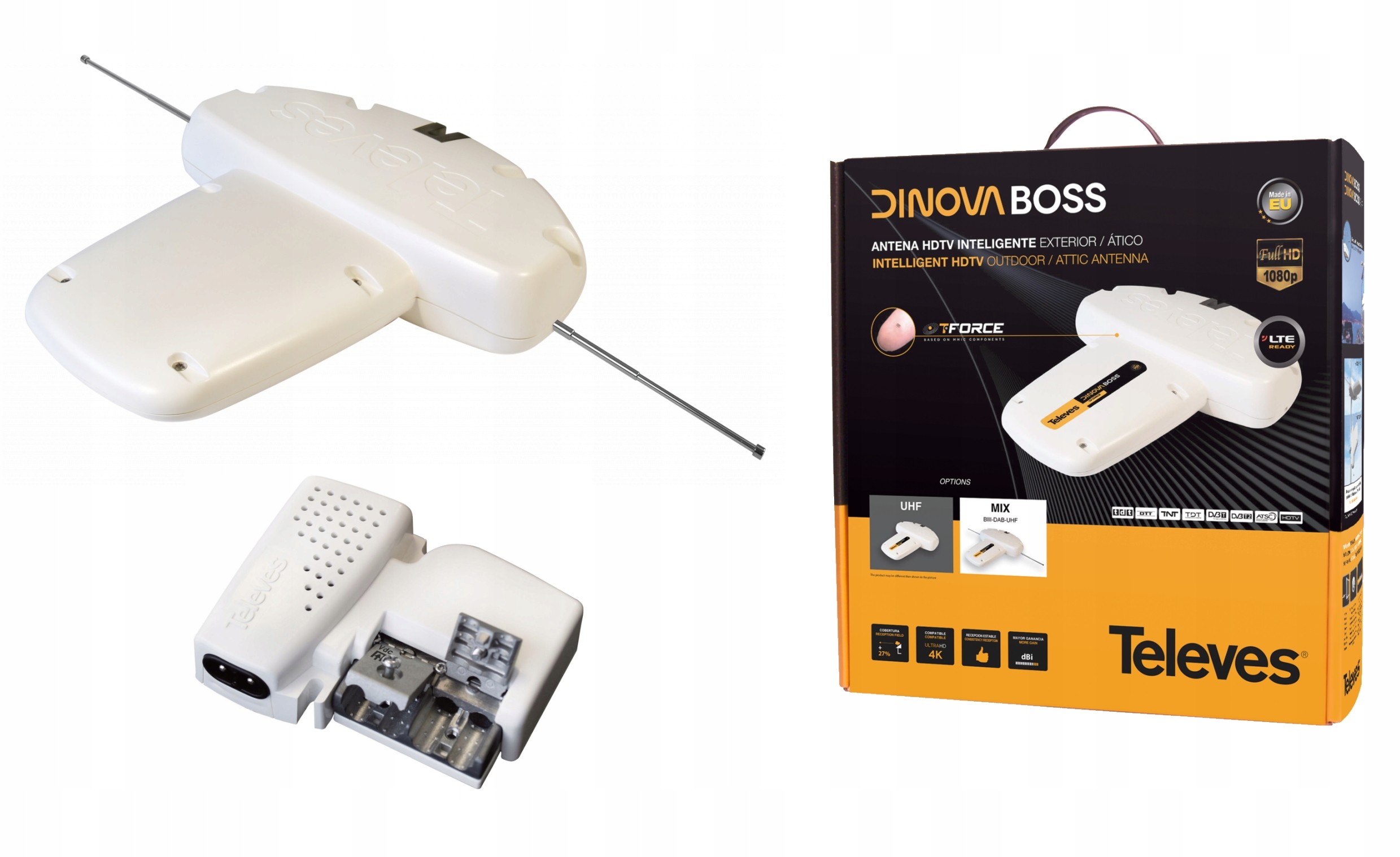 Televes Zestaw 2 Tv - Antena Dinova Boss Mix + 12V