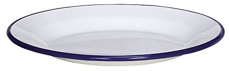 Krüger Karl  talerz płaski husum 24 cm, nierdzewna, Biały z niebieską krawędzią, CM 99/24B