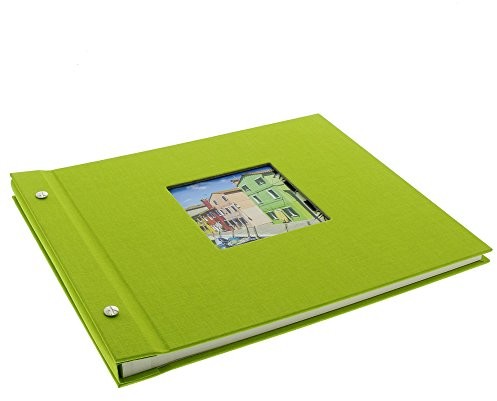 Goldbuch Bella Vista złota księga, album nitowany 30 x 25 x 2 cm, 40 białych stron z pergaminem, z wycięciami, możliwość rozbudowy, len, 30x25 cm 26 896