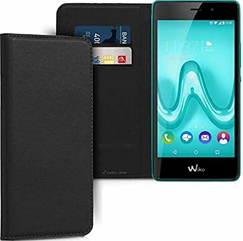 Wiko iPOMCASE Coque Porte Carte pour Tommy 2016, Noir Deluxe.Tommy