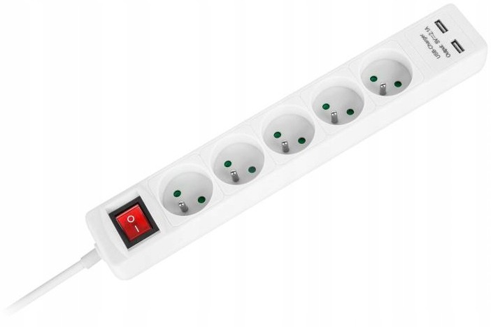 HBF listwa sieciowa Off 5gniazd 2xUSB 1.5m