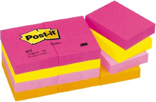 Post-it Post-It Notes  opakowanie  szt., 4 blok Neon kolory tęczy, 51 X 38 MM, 100 arkuszy/ 50019-TUTTIFR