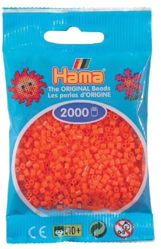Hama perły 501-04 - mini perły, 2000 sztuk pomarańczowe