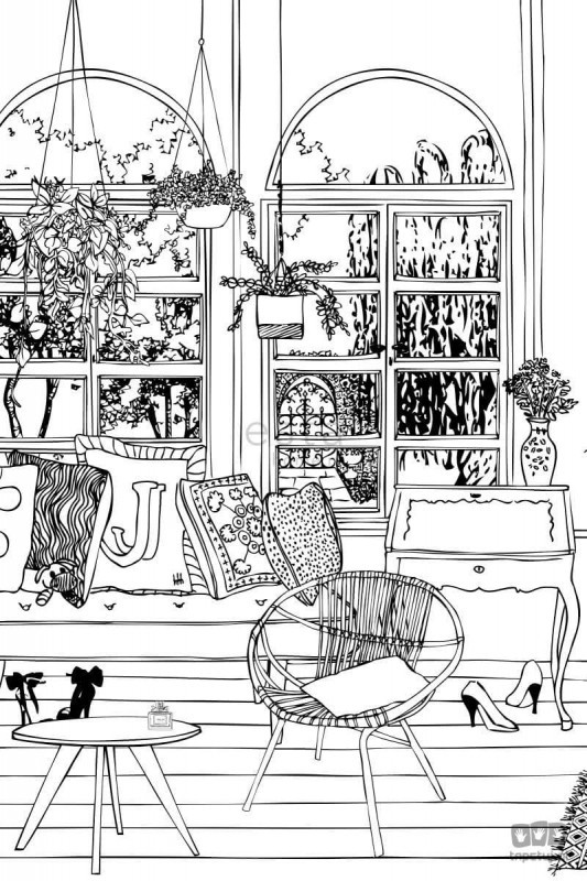 Esta Home Fototapeta na flizelinie rysunek wnętrze salon 158812_opcje