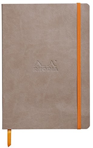 Rhodia 117454 °C Notatka zeszyt rhodi arama z miękką okładką, DOT Grid, 80 arkuszy papieru, 90 G elfenbeines, A5 148 X 210 MM, można dodać, kieszeń wewnętrzna, maulwurfsgrau 117454C