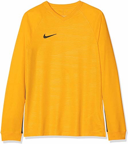 Nike Y NK DRY TIEMPO PREM JSY LS  Camiseta, uniseks Infantil, Amarillo (University Gold / Black)