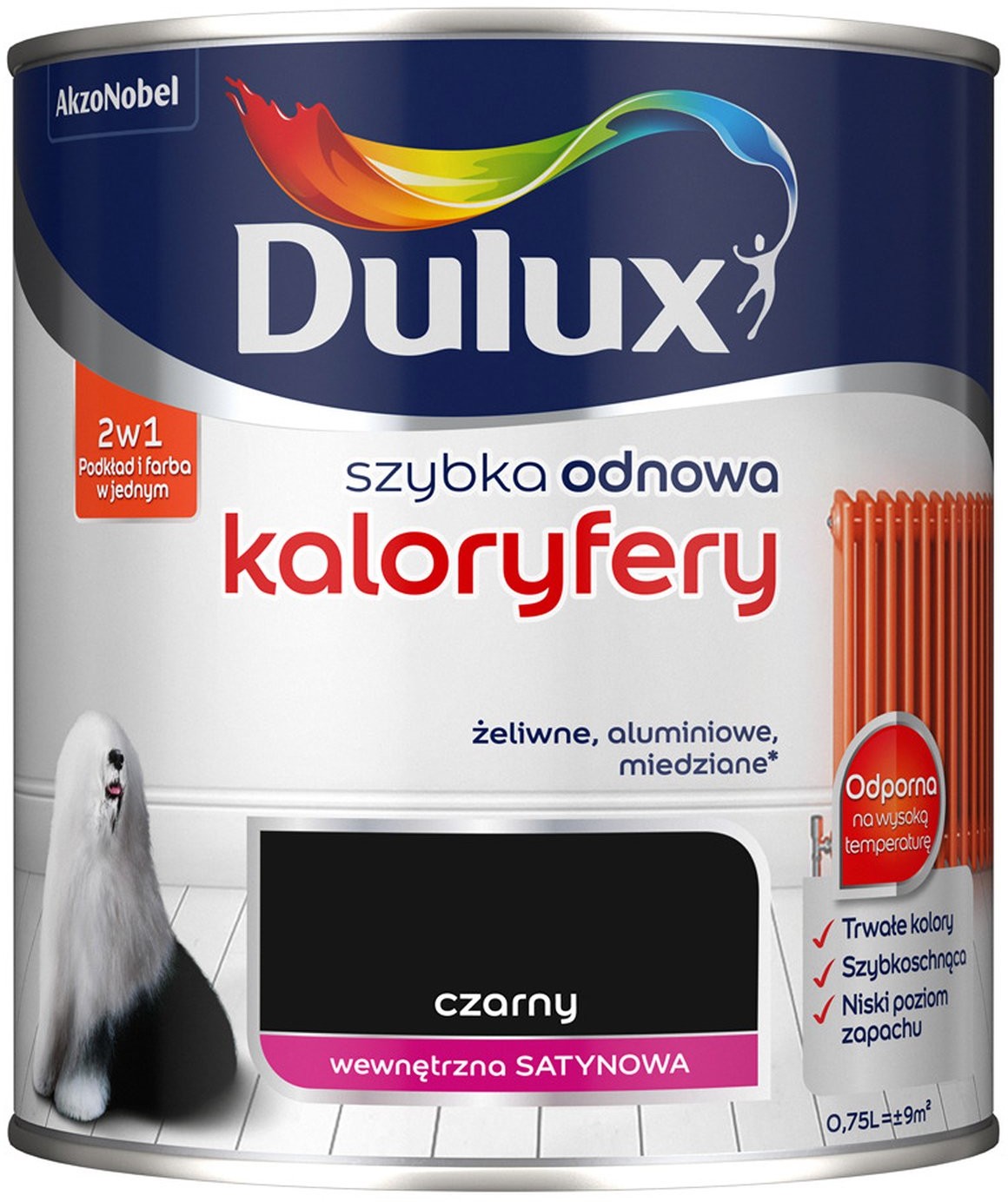 Dulux Szybka Odnowa Kaloryfery czarny 750 ml