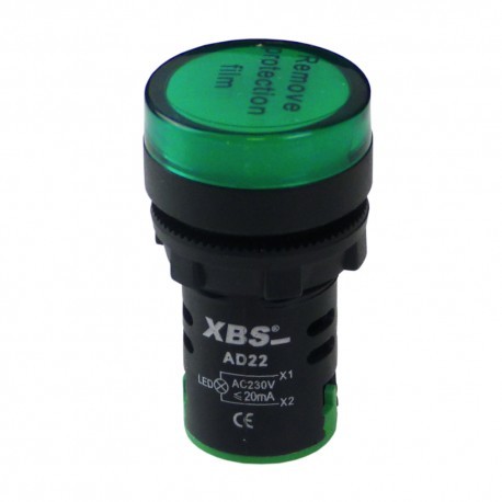 Dajar XBS Kontrolka sygnalizacyjna 230V Lampka zielona AD22-GREEN230 XBS 2309 AD22-GREEN230