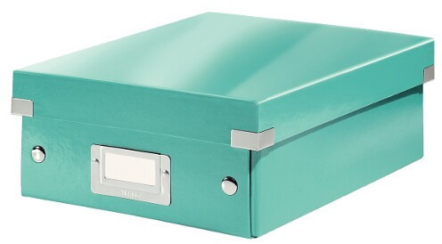 Leitz Click and Store Wow 60570051 Opbergbox met compartimenten, grijs karton, small, ijsblauw 60570051