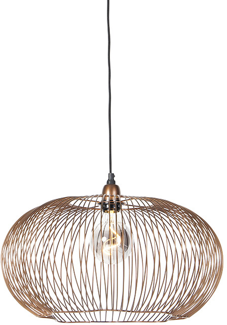 QAZQA Industrialna lampa wisząca miedź 49 cm - Finn