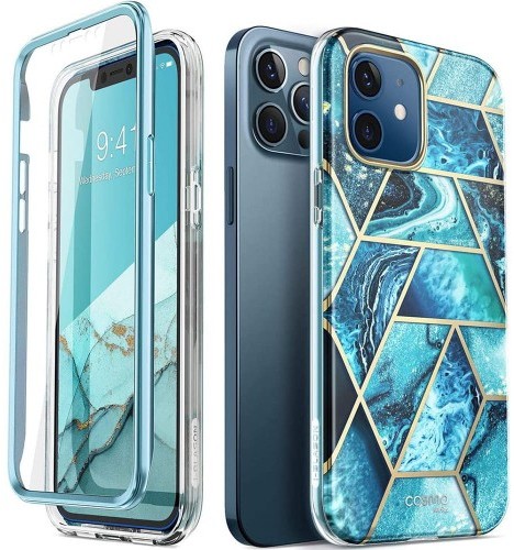 Supcase Etui i-Blason Cosmo SP iPhone 12 / 12 Pro, marmurowe niebieskie