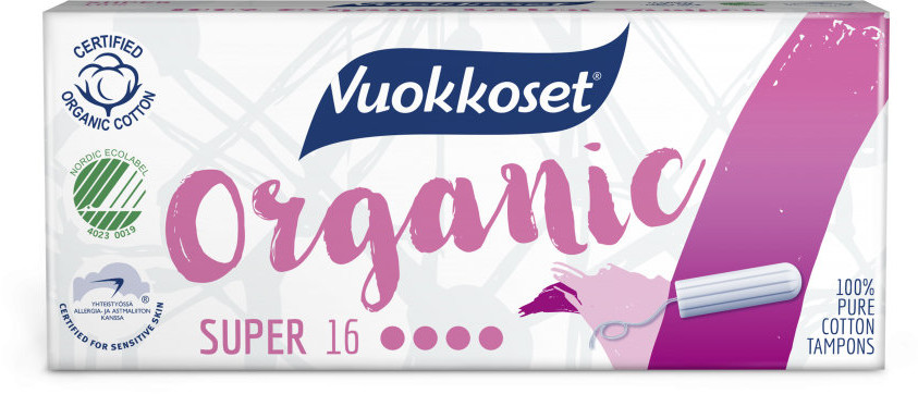 Organic Vuokkoset Vuokkoset, tampony Super, 16 szt.