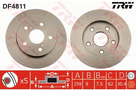 TRW Tarcza hamulcowa DF4811