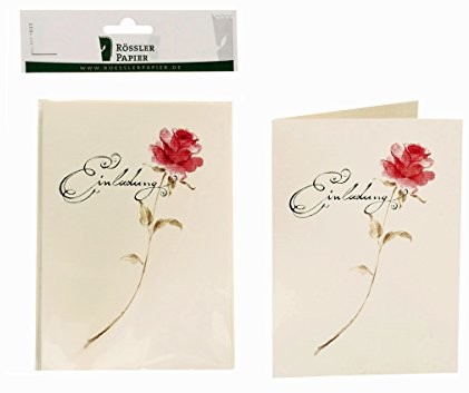 Rössler Piękne stałe  La Rose zaproszenie  -6/6 DIN B6/B6  Liczba sztuk w zestawie 5 sztuki 1181805100