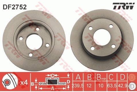 TRW Tarcza hamulcowa DF2752