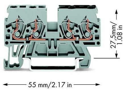 WAGO Terminal przepustowy WAGO 5 mm Sprężynowe Alokacja L szary 870-826 100 szt 870-826