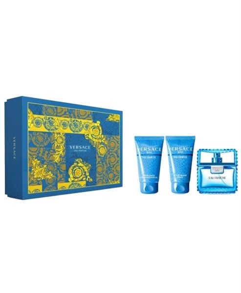Versace Man Eau Fraiche woda toaletowa 50ml + balsam po goleniu 50ml + żel pod prysznic 50ml Zestaw)
