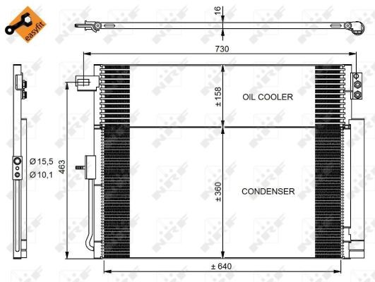 NRF CHŁODNICA KLIMATYZACJI 350038 JEEP GRAND CHEROKEE 3,0CRD/3,6/5,7 10 350038