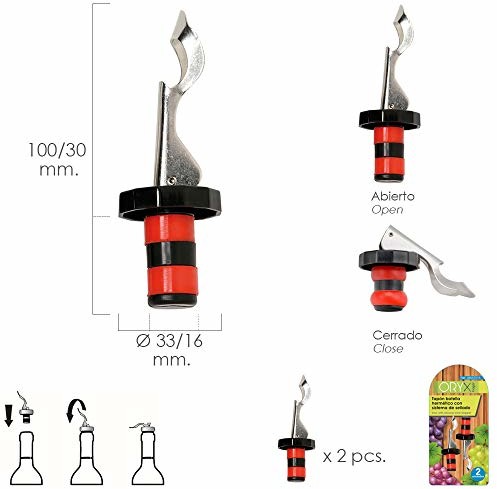 ORYX Oryx 5057015 zamknięcie na butelkę z systemem uszczelniającym, 2 sztuki