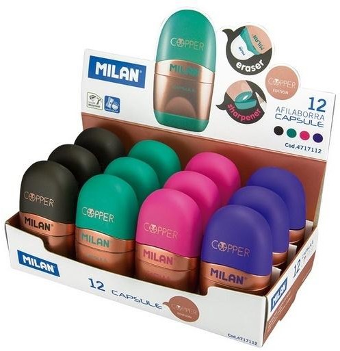 MILAN Temperówko-Gumka Capsula Copper (12szt)