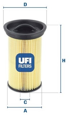 UFI FILTERS Filtr paliwa FILTERS 26.005.00