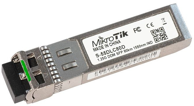 Mikrotik SFP module 1.25G SM 80km 1550nm Dual LC-connector DDM -40C S-55DLC80D