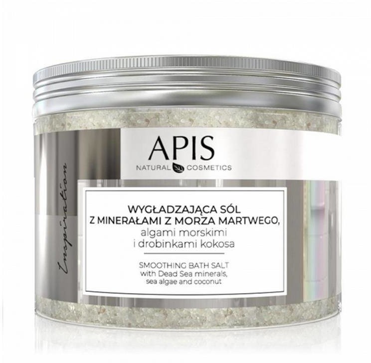 Apis inspiration, wygładzająca sól do kąpieli z minerałami z morza martwego, algami morskimi i drobinkami kokosa, 650 g P133772