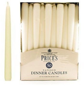 Prices Candles prices Candles unwr apped, kształcie klina świec, 50 sztuki, kolor kości słoniowej TDC005016