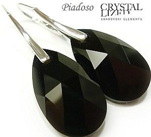 Swarovski SUPER CENA kolczyki CERTYFIKAT JET