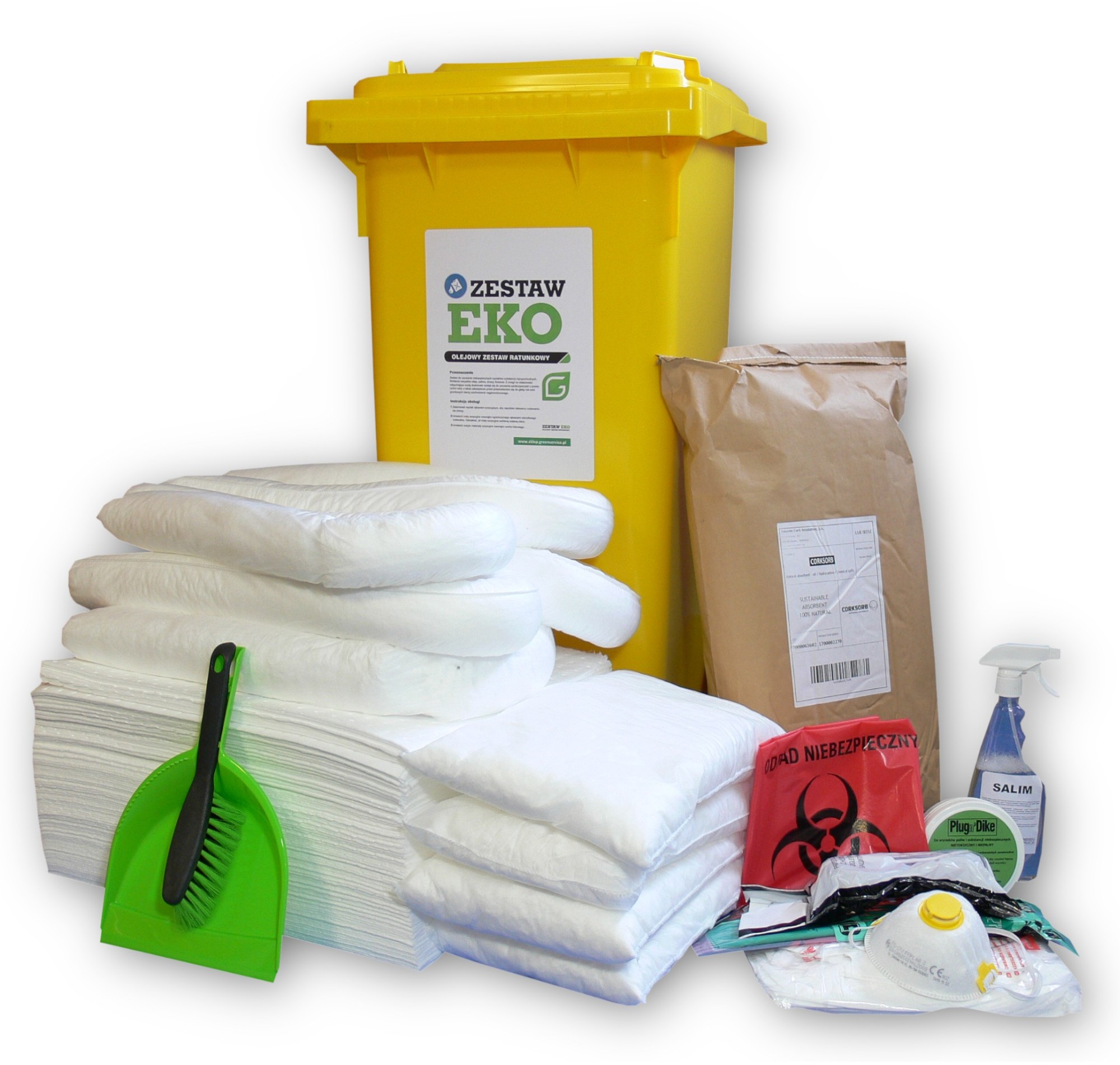 Producent Green Service Zestaw Ratunkowy Olejowy Eko O120, Chłonność 84 L. Biały 84 L.