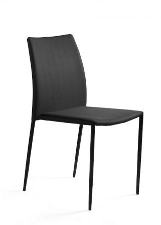 Unique Krzesło DESIGN czarne tkanina na metalowych nogach DES-PVC-4