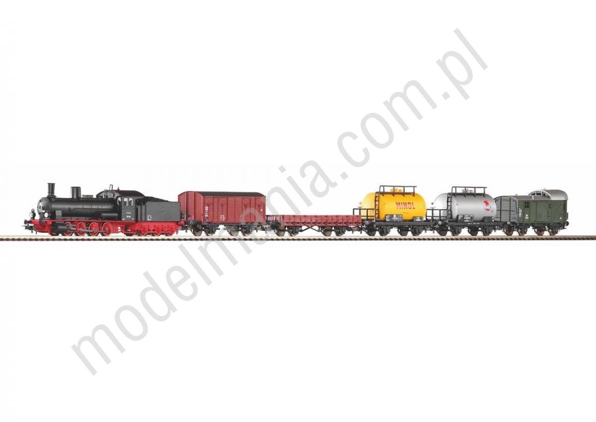 Piko Start-Set mit Bettung Güterzug Dampflok G7 mit 5 Güterwagen - 57123