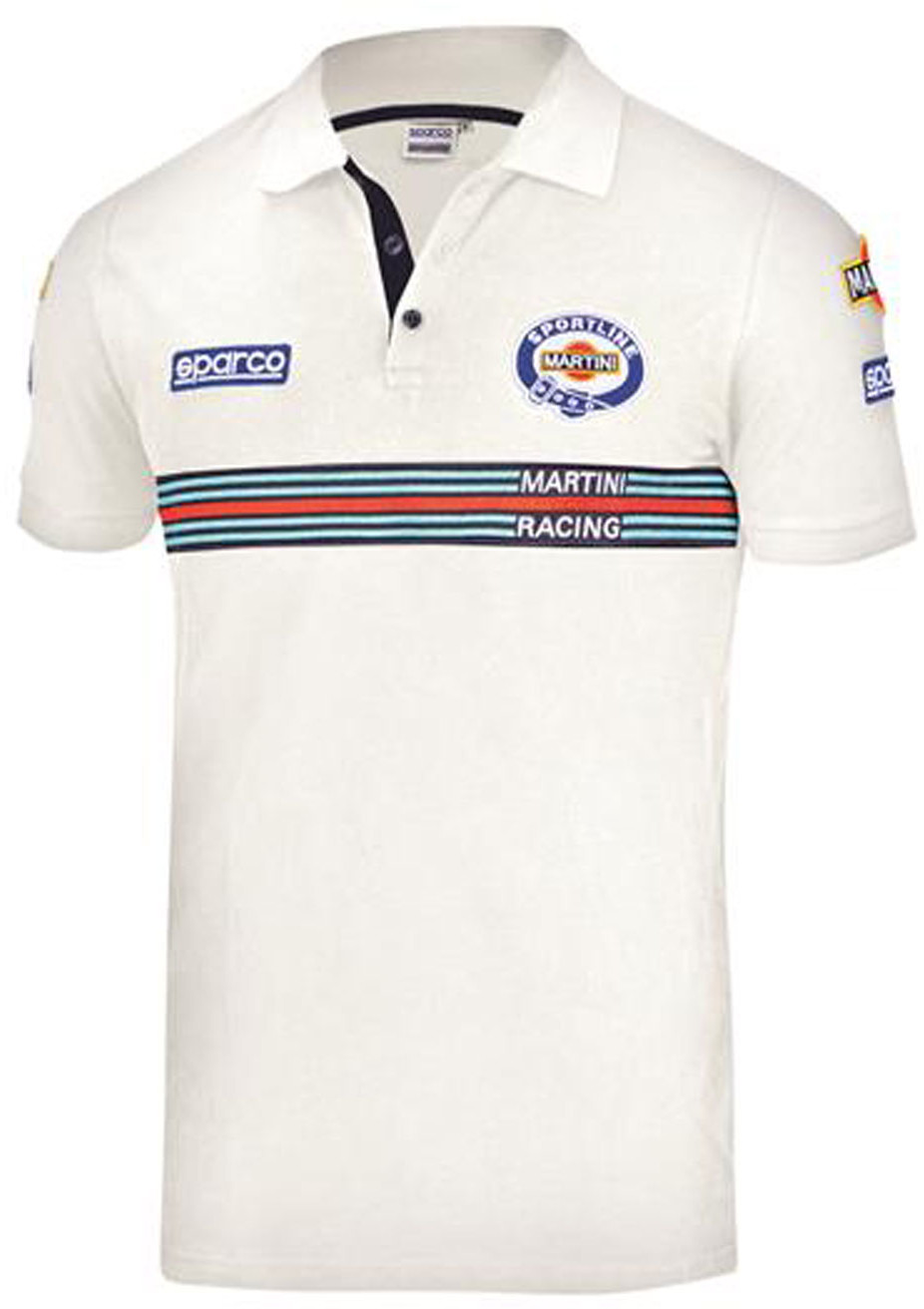 Sparco Koszulka polo męska Martini Stripe white 01275MRBI1S