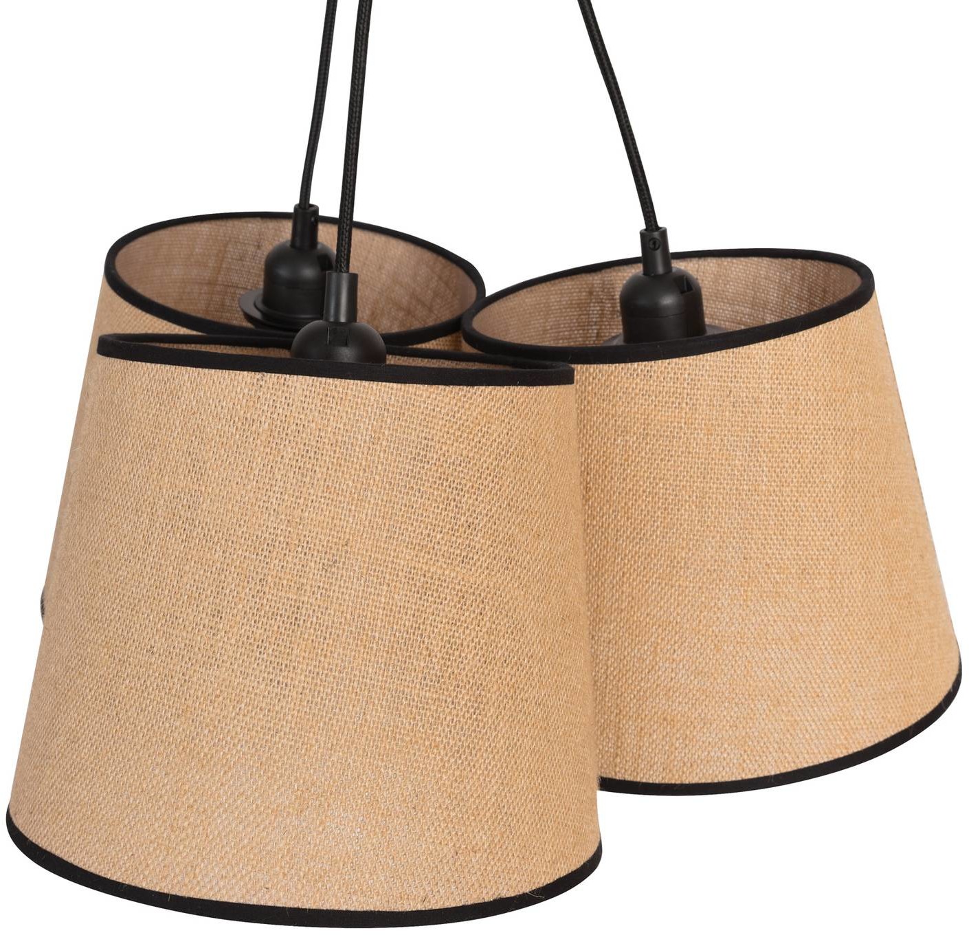 Euluna Lampa wisząca Jute&black 3-pkt.  klosza 36cm