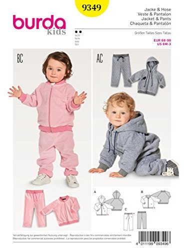 Burda burda 9349 wzór kurtki i Blouson cięcia (Baby, rozm. 68$3834 Łatwe połączenie 98) Level 2 B9349