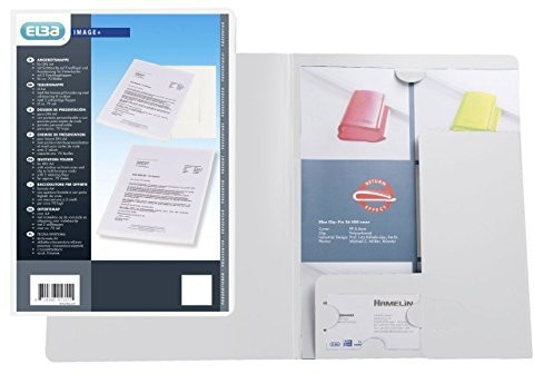 Elba 100420931 teczka z ofertą 10 szt. z uchwytem na wizytówki z tworzywa sztucznego biała 100420931