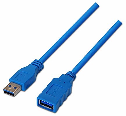 AISENS aisens A105  0046 przedłużacz zewnętrzny kabel USB 3 (2 m, odpowiedni do konsoli Case/gier/aparatów cyfrowych/kamery internetowej/drukarki/myszy) niebieski A105-0046