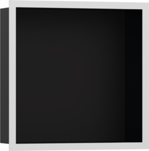Hansgrohe 56098700 XtraStoris Individual Wnęka ścienna czarny matowy z ozdobną ramą 30 x 30 x 10 cm biały matowy