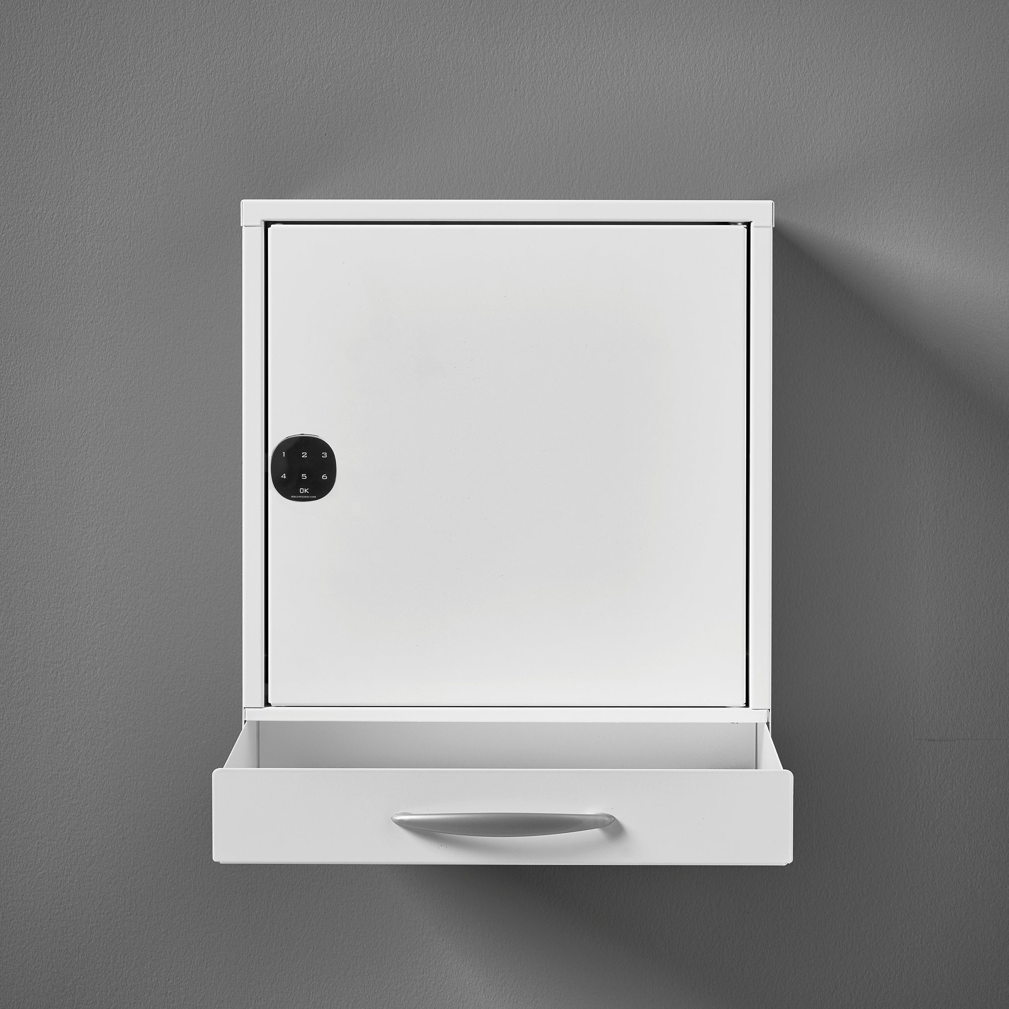 AJ Produkty Szafa lekarska CURE, 1 drzwi, z wysuwaną półką, zamek elektroniczny, 455x400x300 mm