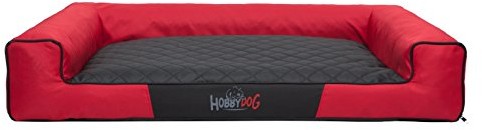 HobbyDog hobbydog XL vicccm5 prostokątny łóżko łóżko dla psa, kota Victoria miejsce do spania, czerwony z czarnym