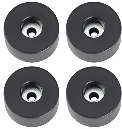 ah Hardware Zestaw czarnych gumowych nóżek do mebli Adam Hall, w woreczku, czarny