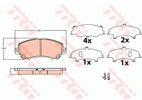 TRW Zestaw klocków hamulcowych, hamulce tarczowe GDB3622