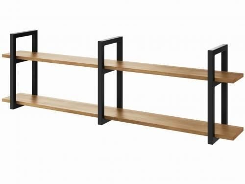 S&w Design Półka wisząca Industrial Loft D2 160-200cm Metal i Dąb PW10002050DR