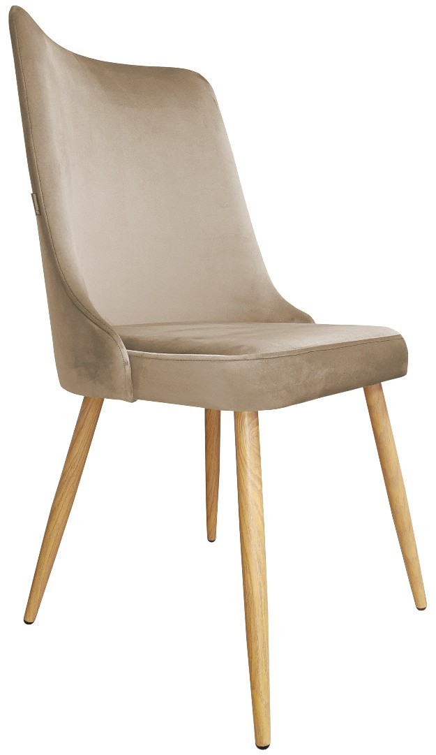 Atos Krzesło CYPRIAN 2 VELVET beżowe/dąb do salonu VICTOR-DAB-MG06